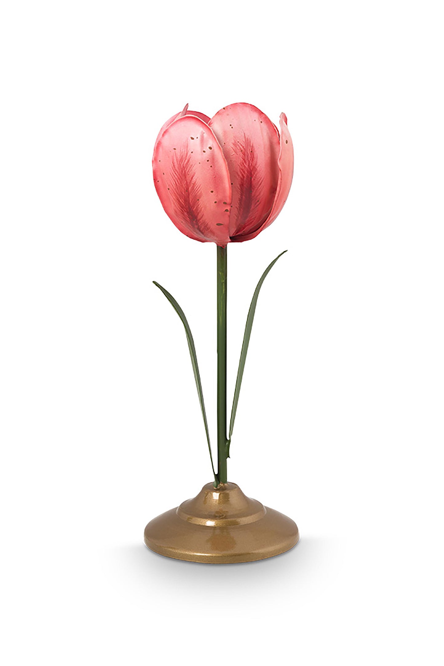 Gift Set of 2 Tulip Candle Holders Metal Pink
