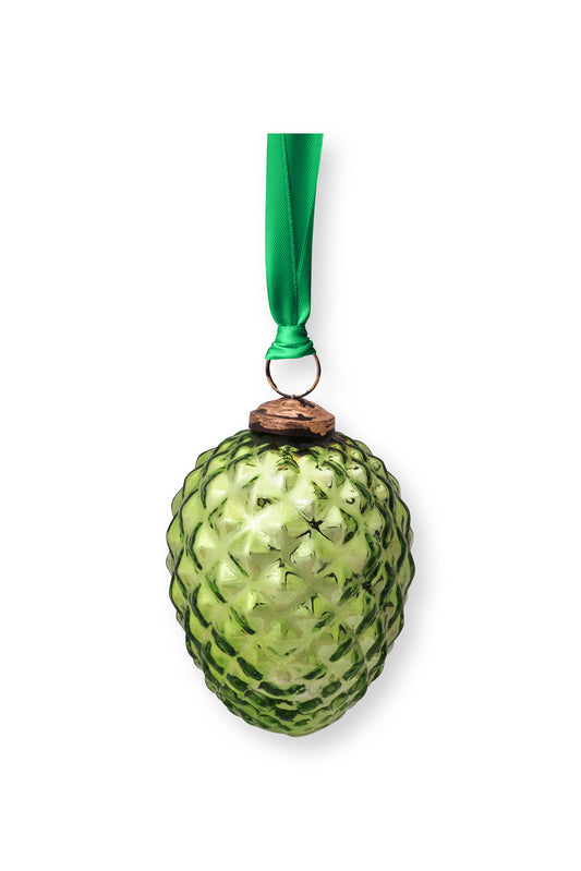 Ornament Glass Cone Light Green 10cm
