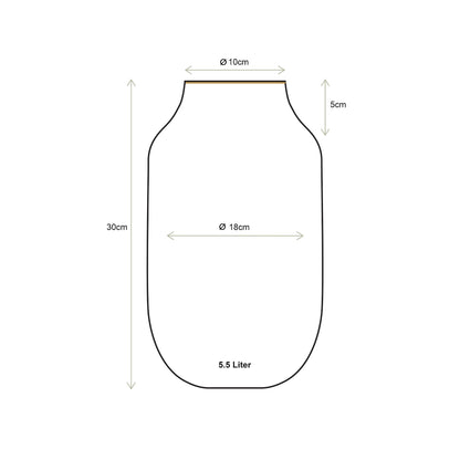 Vase Metal Oval Yellow 30cm
