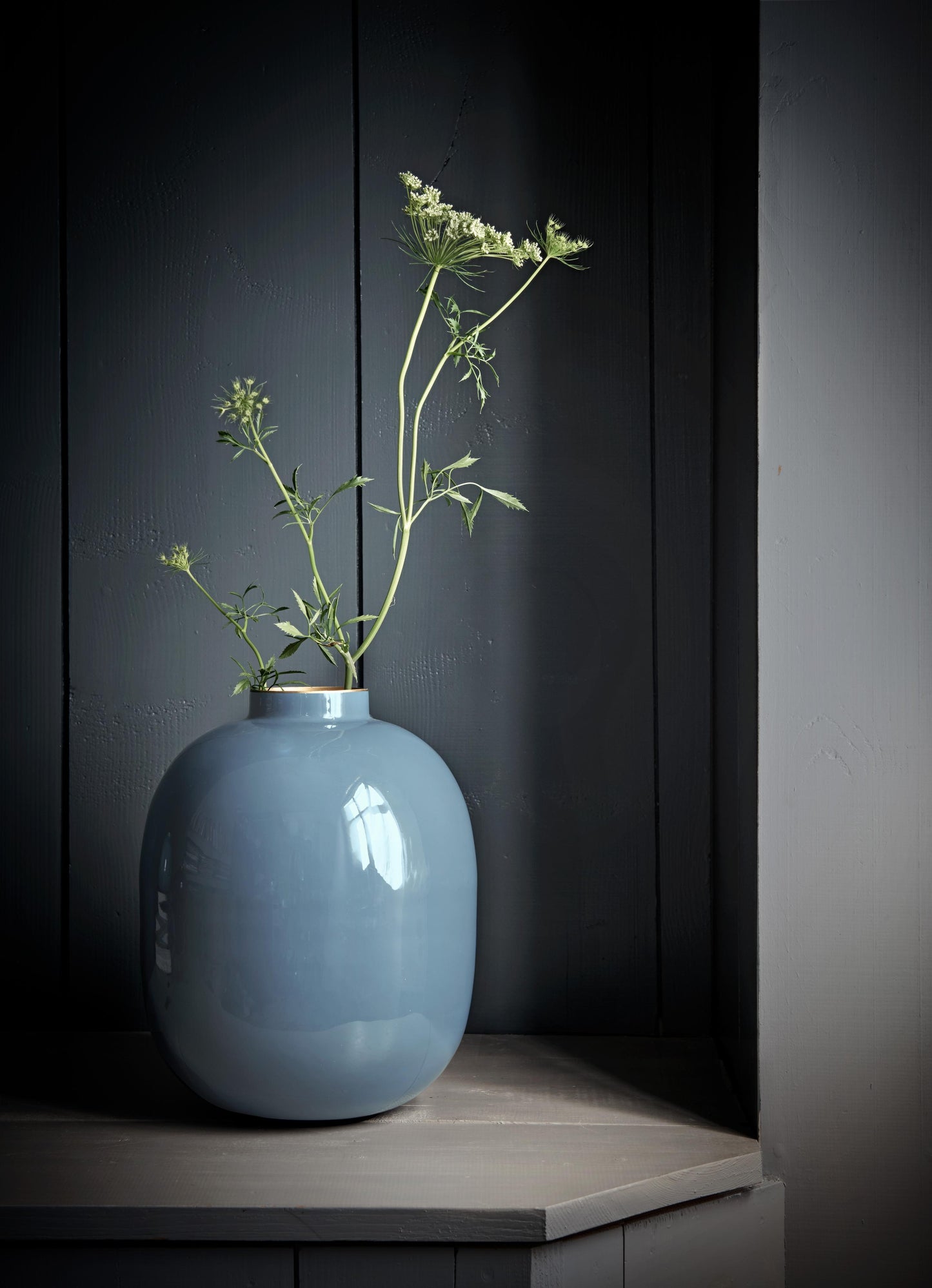 Vase Metal Blue 32cm