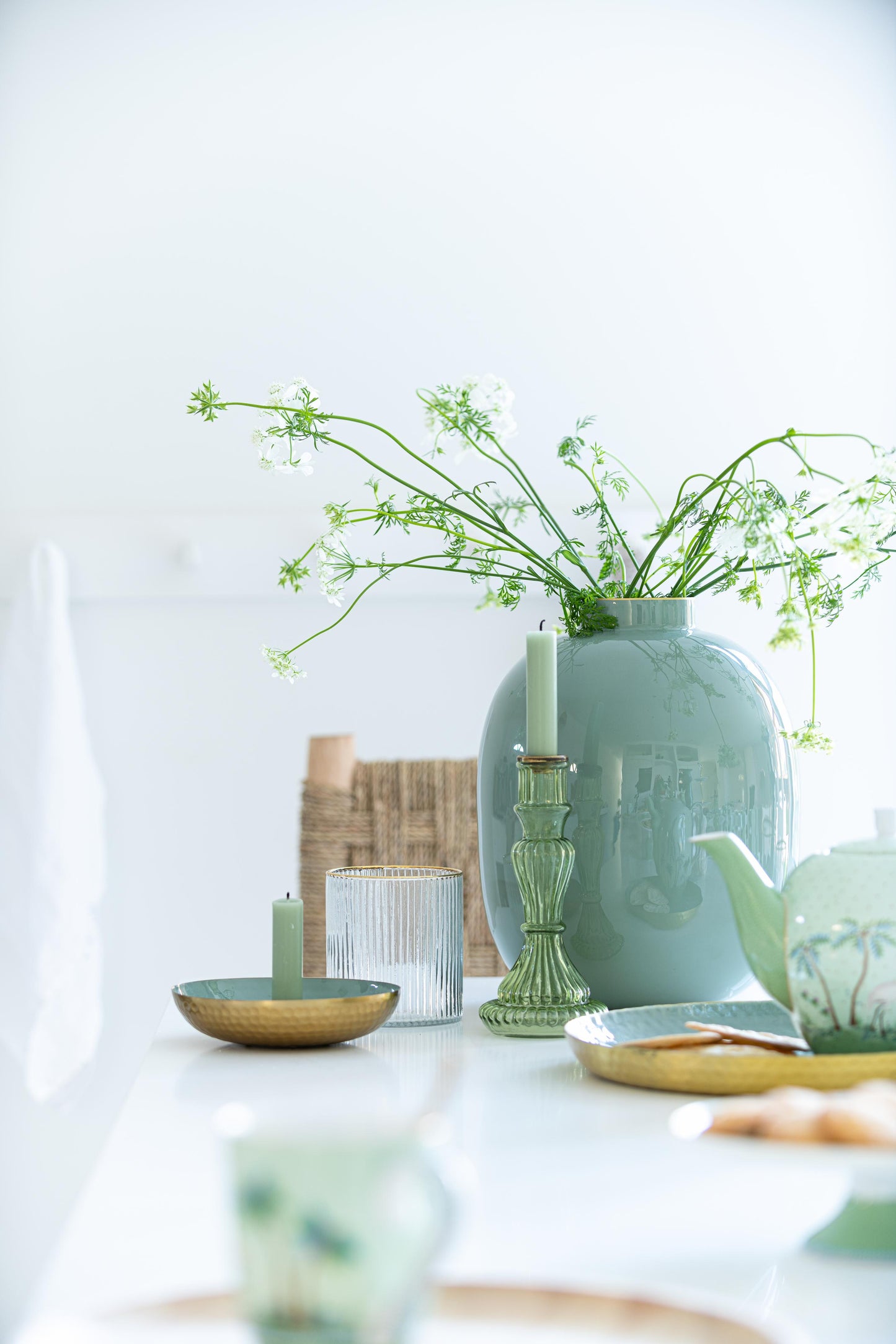 Vase Metal Green 32cm