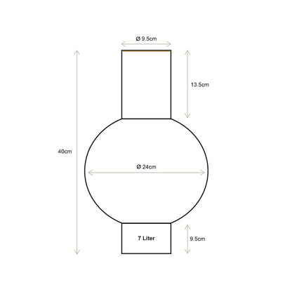 Vase Metal Medium Ocher 24x40cm