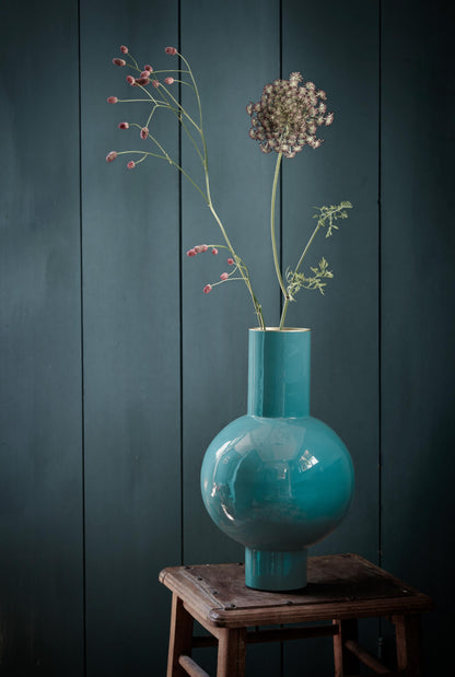 Vase Metal Medium Dark Green 24x40cm
