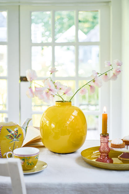 Vase Metal Yellow 23cm