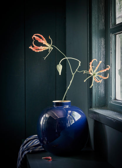 Vase Metal Blue 23cm