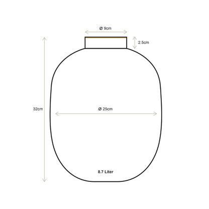 Vase Metal Khaki 32cm