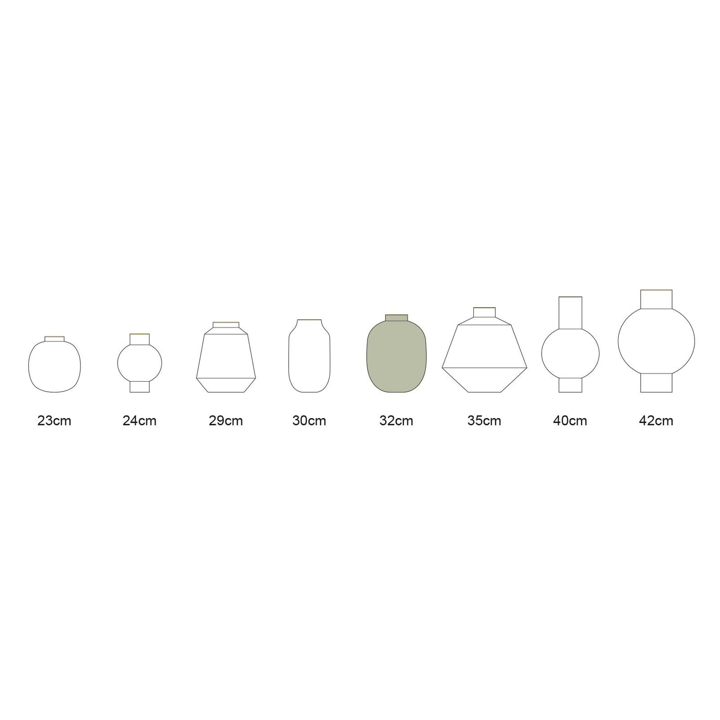 Vase Metal Khaki 32cm
