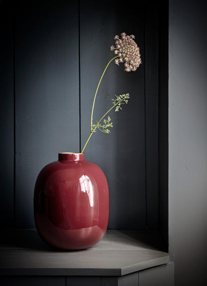 Vase Metal Dark Red 32cm