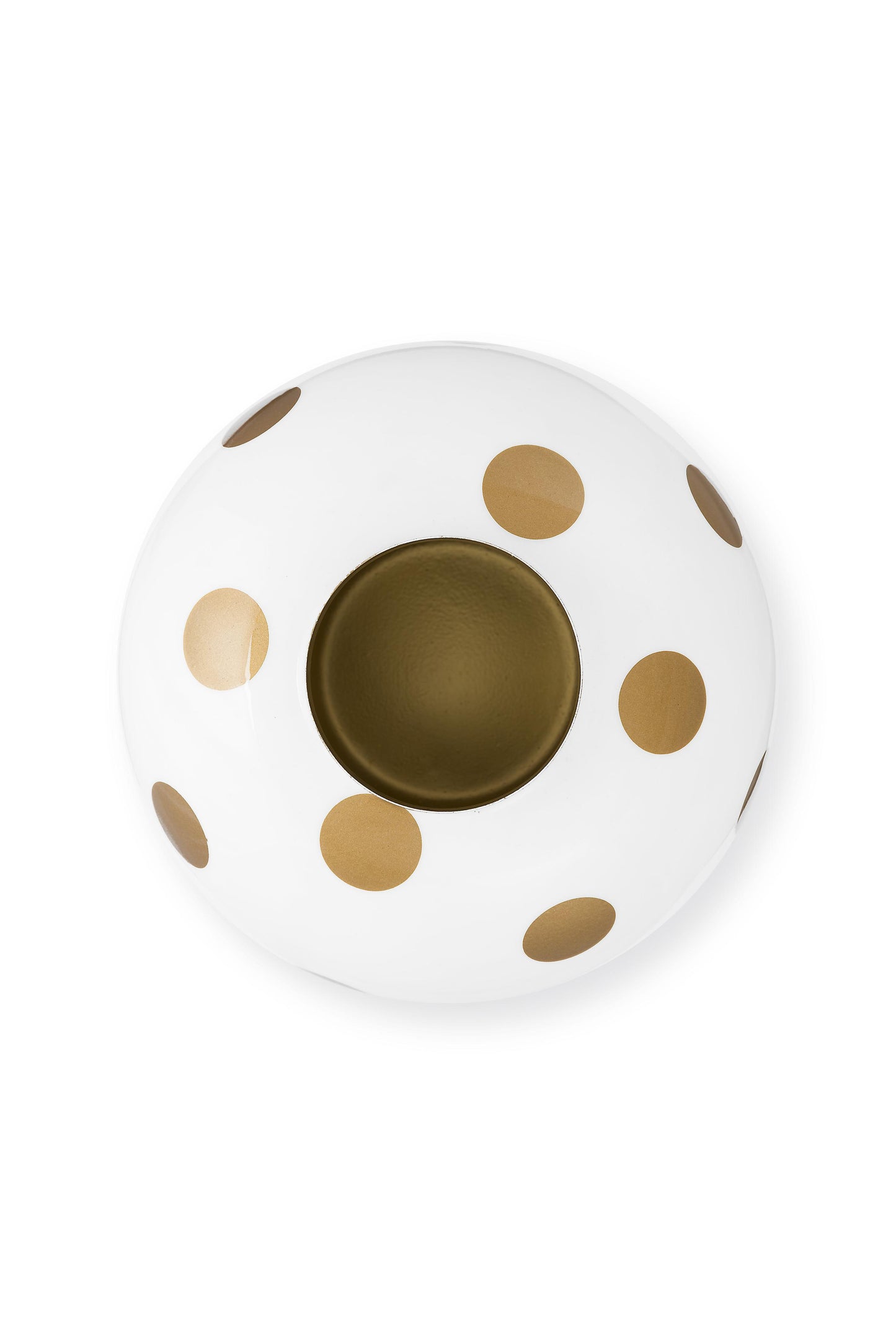Vase Metal Dots White-Gold 23cm
