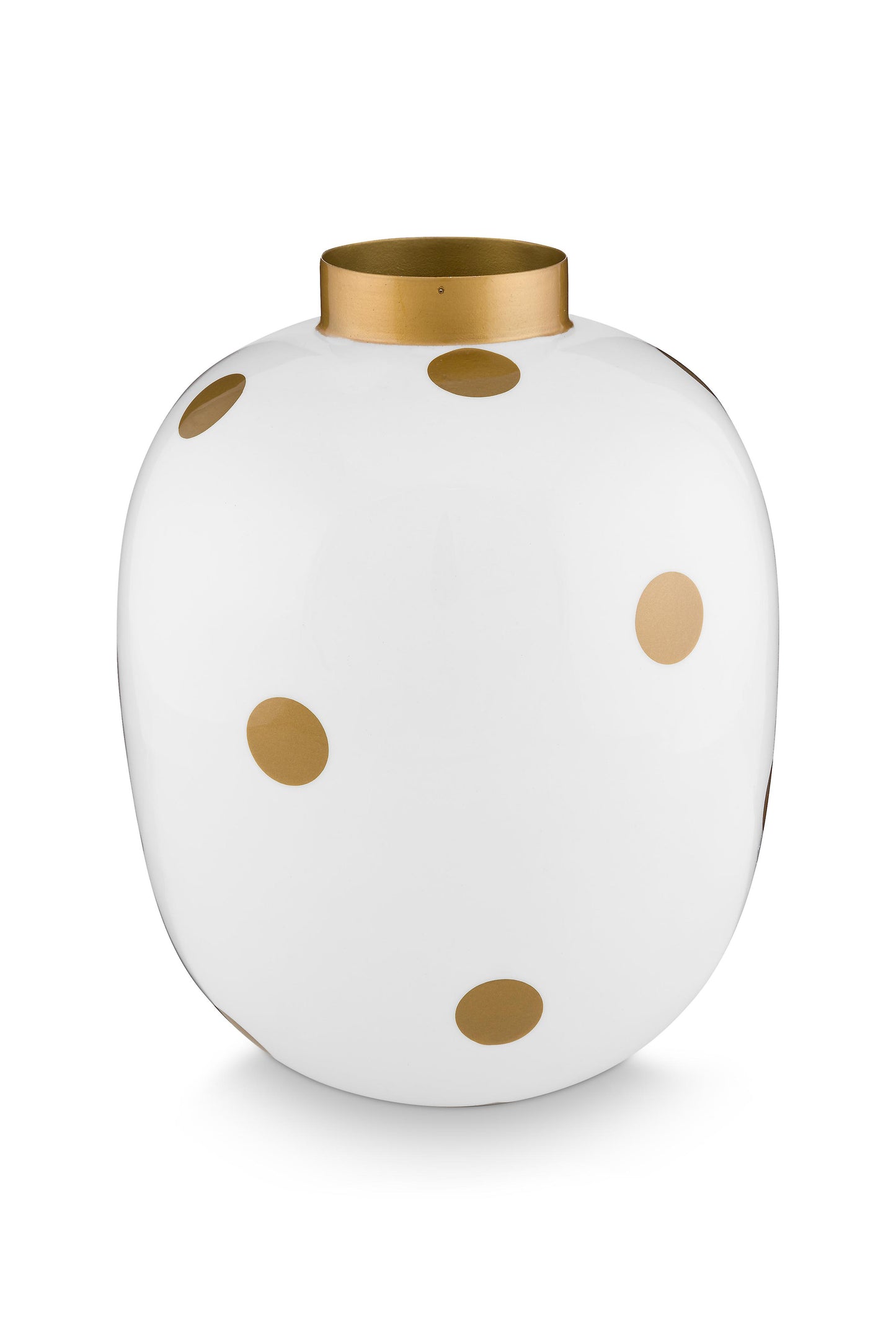 Vase Metal Dots White-Gold 32cm