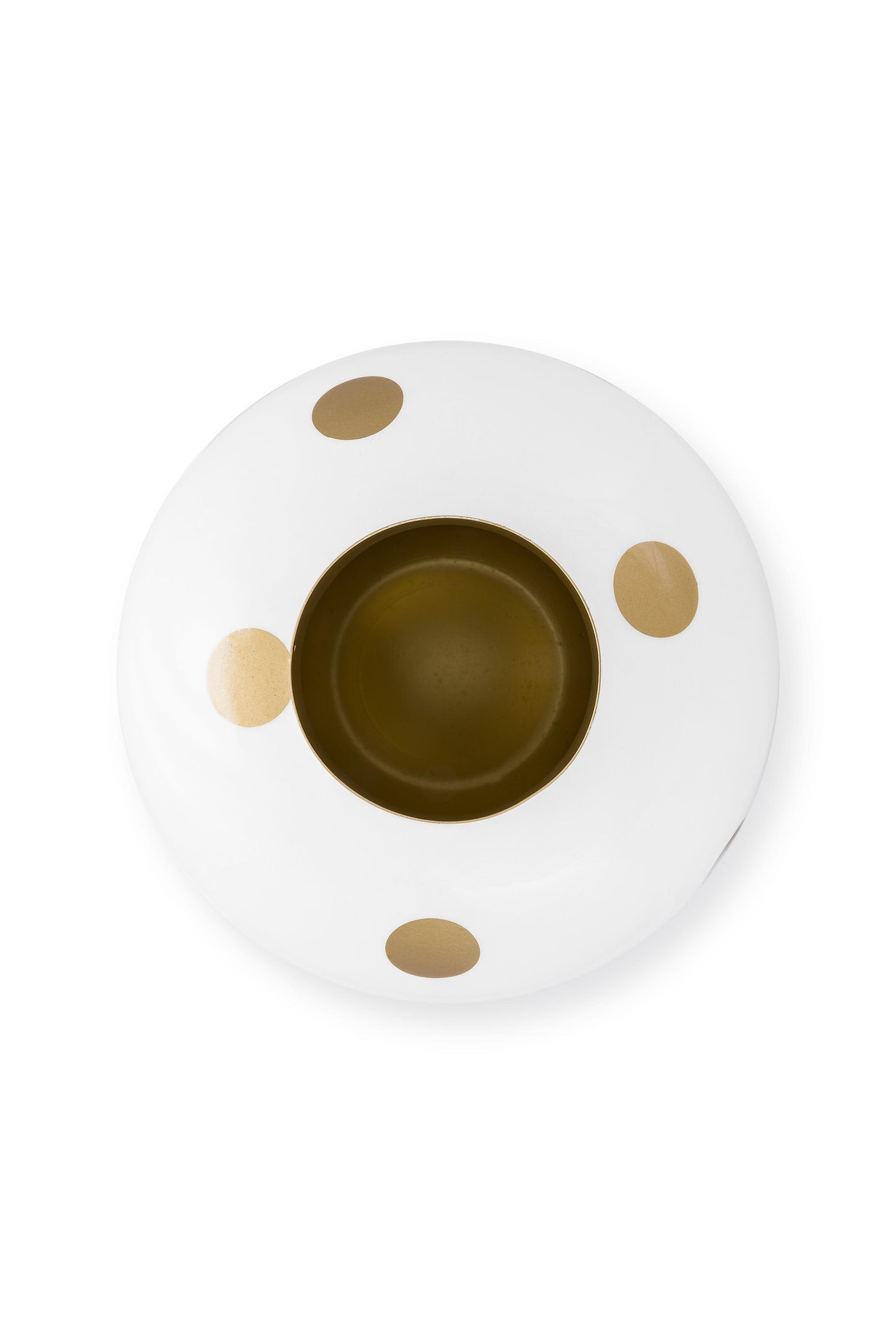 Vase Metal Dots White-Gold 32cm