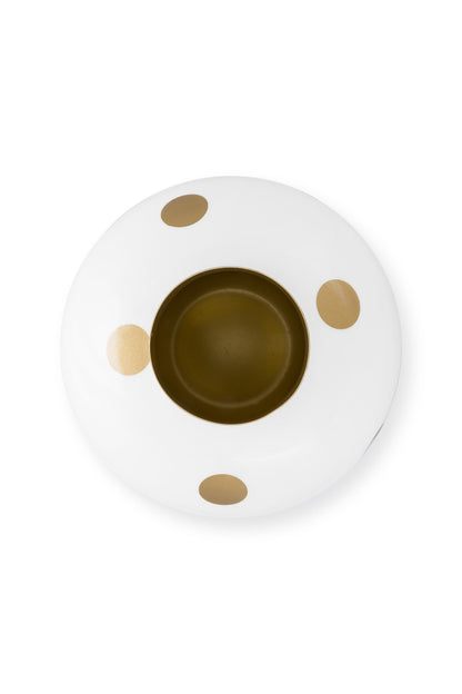 Vase Metal Dots White-Gold 32cm