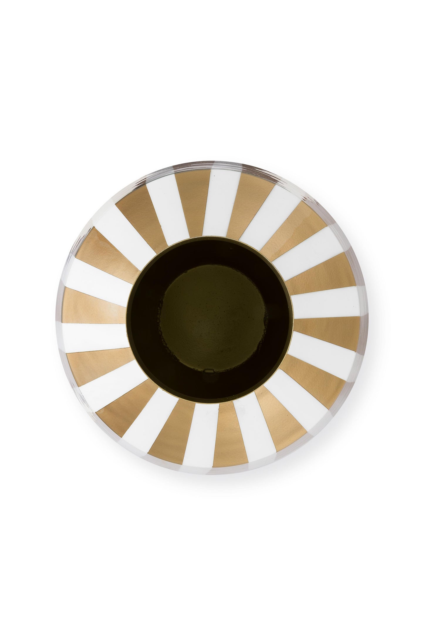 Vase Metal Stripes White-Gold 35cm