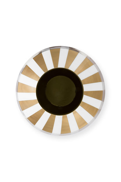 Vase Metal Stripes White-Gold 35cm