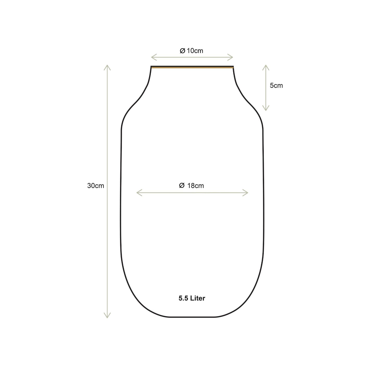 Vase Metal Oval Mid Blue 30cm