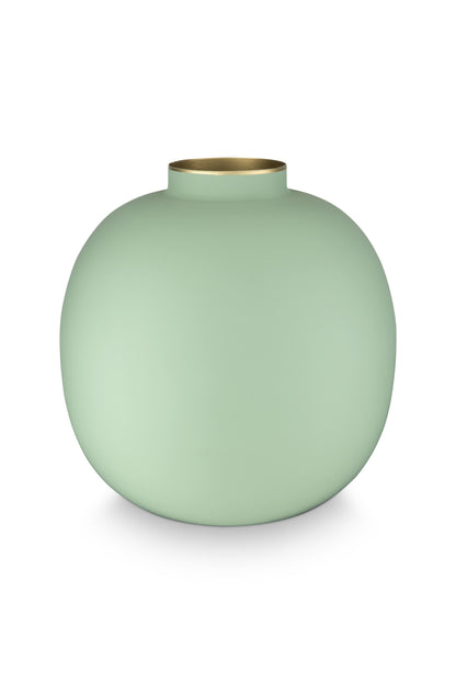 Vase Metal Matte Bright Green 23cm