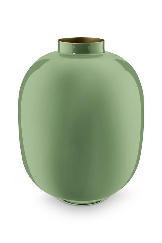 Vase Metal Mid Green 32cm