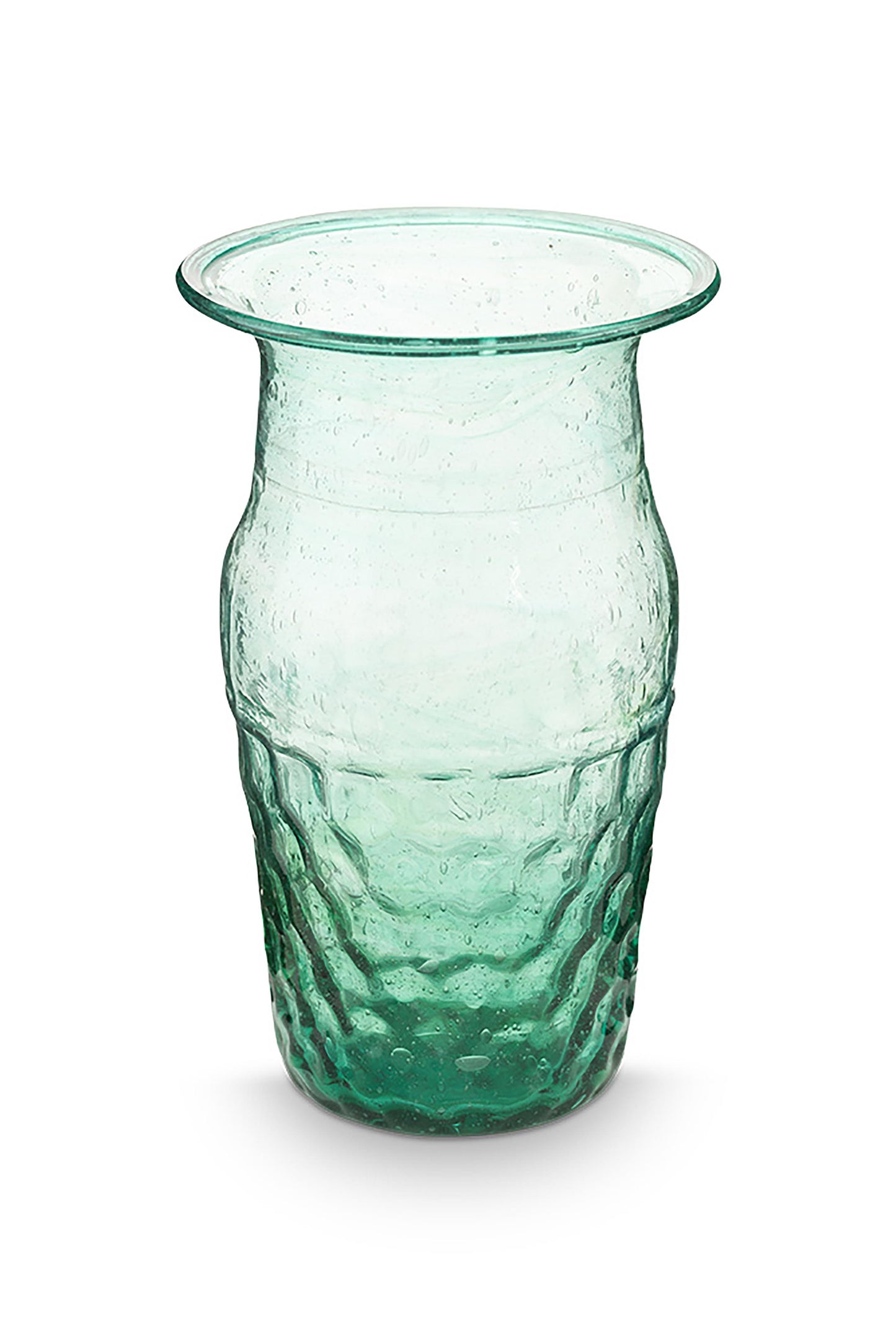Set/3 Small Vases Glass Blue-Green
