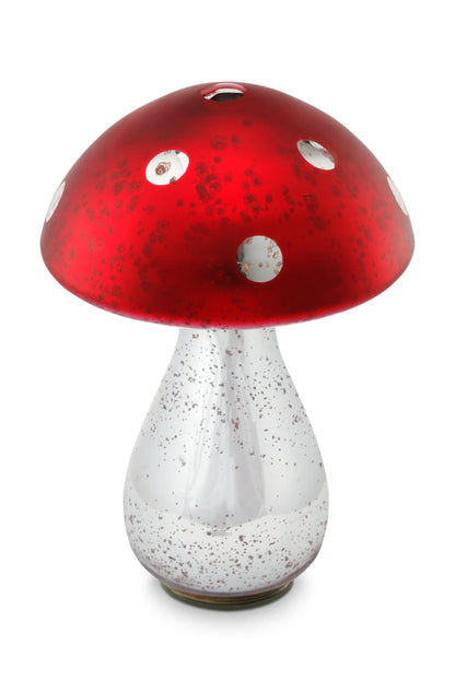 Mushroom Glass Silver-Red 24cm