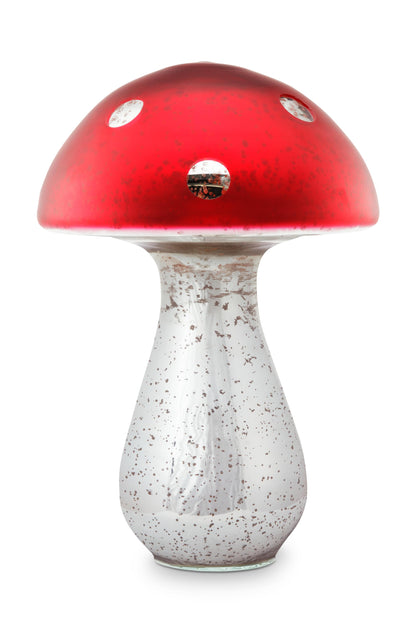 Mushroom Glass Silver-Red 30cm
