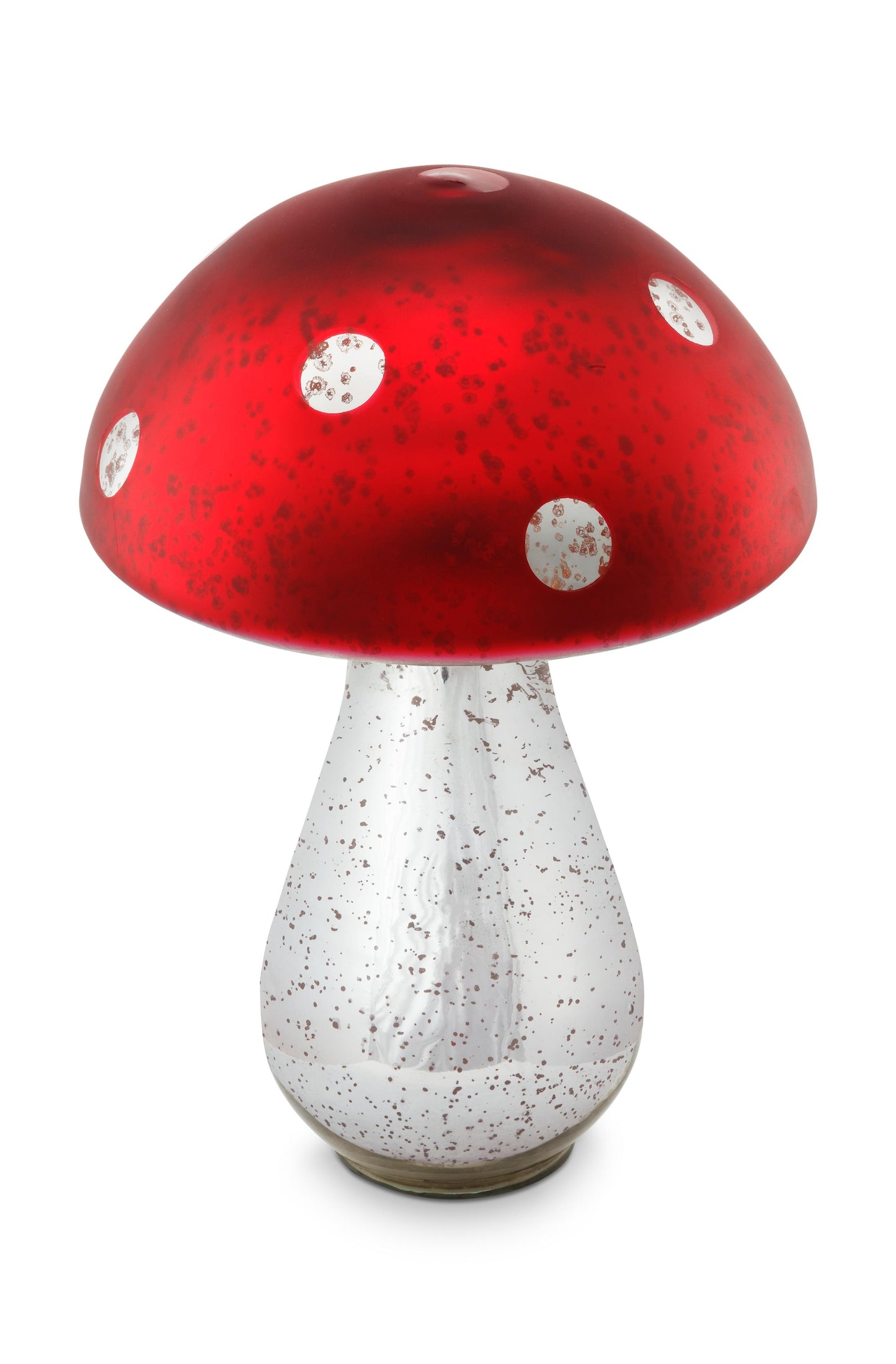 Mushroom Glass Silver-Red 30cm