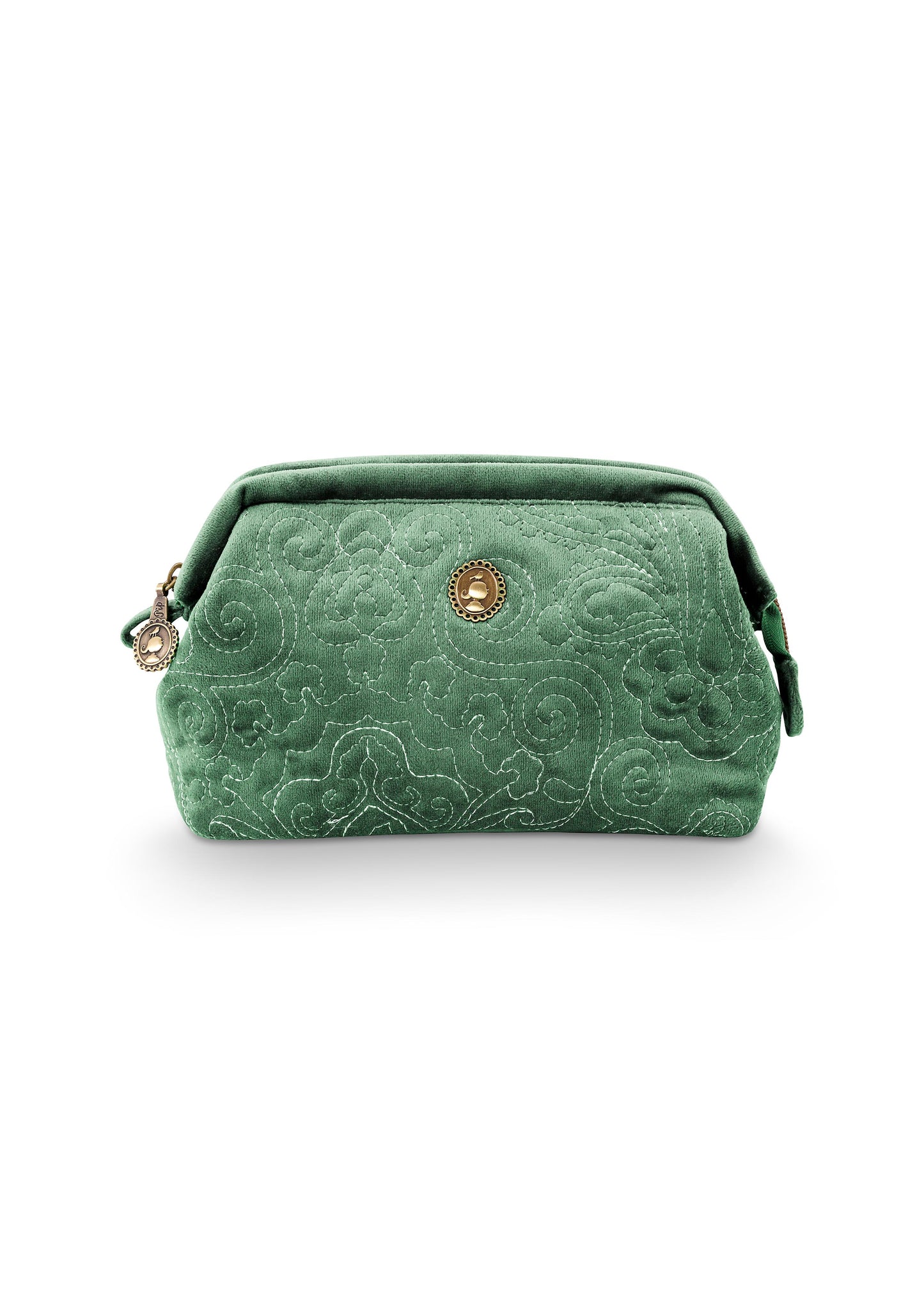 Cosmetic Purse Small Velvet Quilted 19x8.5x12cm