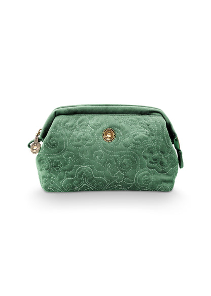 Cosmetic Purse Small Velvet Quilted 19x8.5x12cm