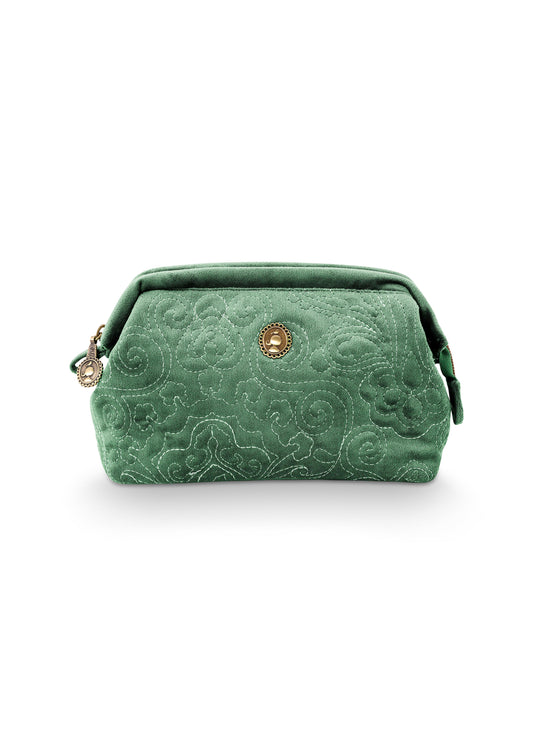 Cosmetic Purse Small Velvet Quilted 19x8.5x12cm