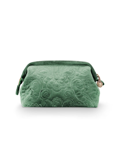Cosmetic Purse Small Velvet Quilted 19x8.5x12cm