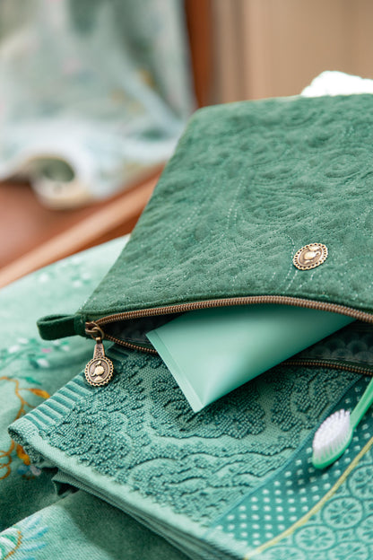 Cosmetic Flat Pouch Large Velvet Quilted 30x1x22cm