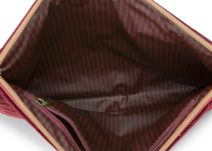 Cosmetic Flat Pouch Large Velvet Quilted 30x1x22cm