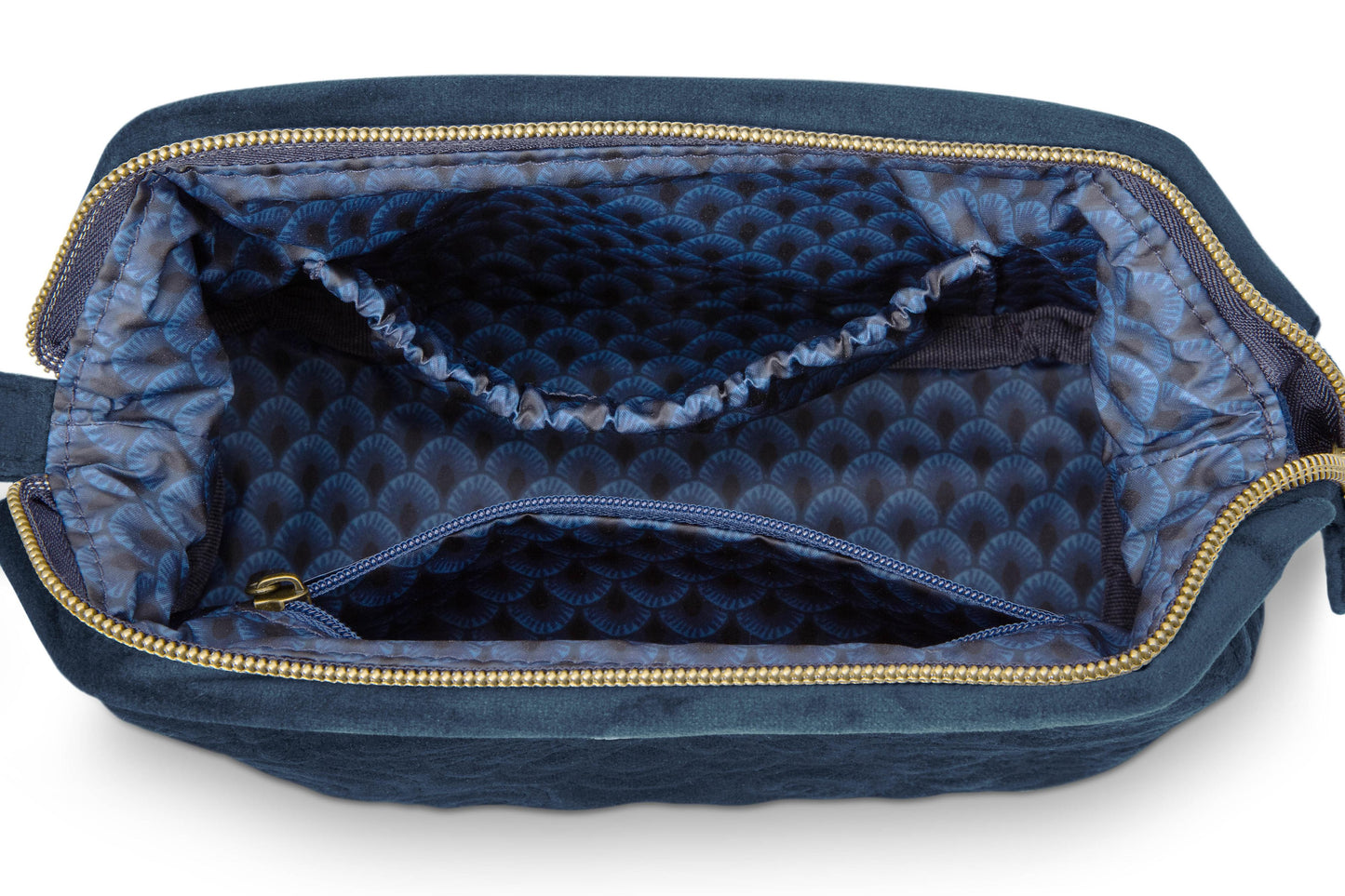 Cosmetic Purse Small Velvet Quilted 19x8.5x12cm