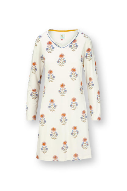 Dana Long Sleeve Nightdress Tanaka White