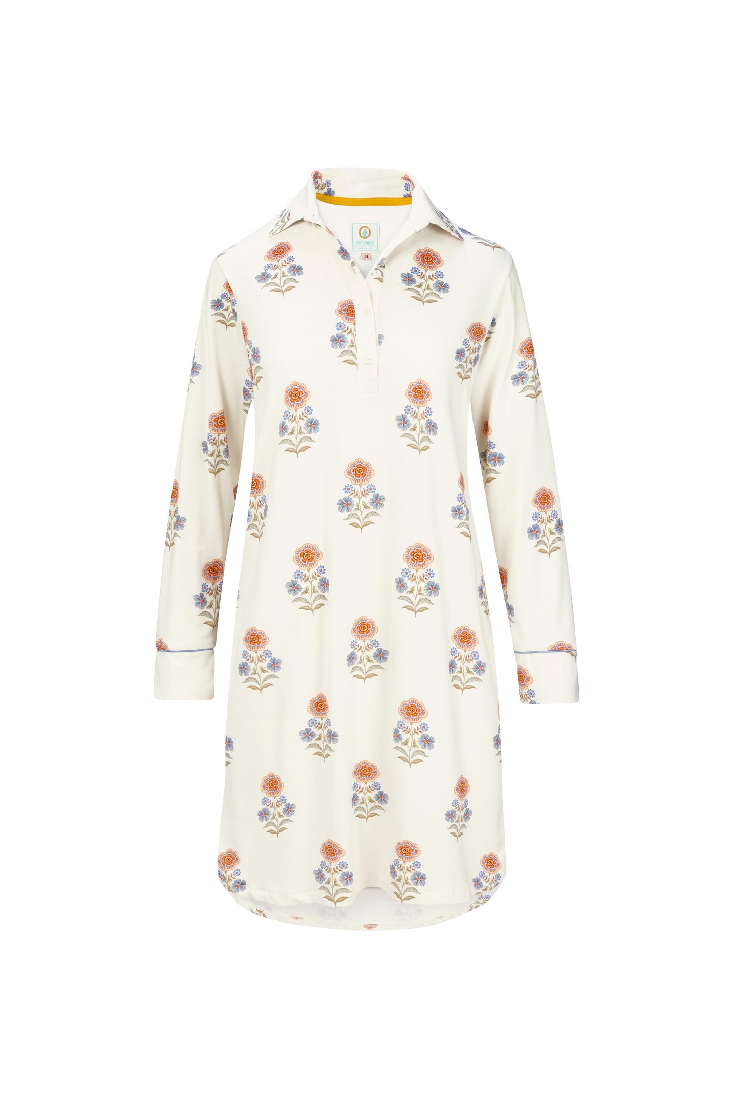 Daaltje Long Sleeve Nightdress Tanaka White