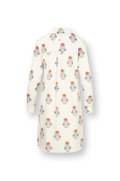 Daaltje Long Sleeve Nightdress Tanaka White