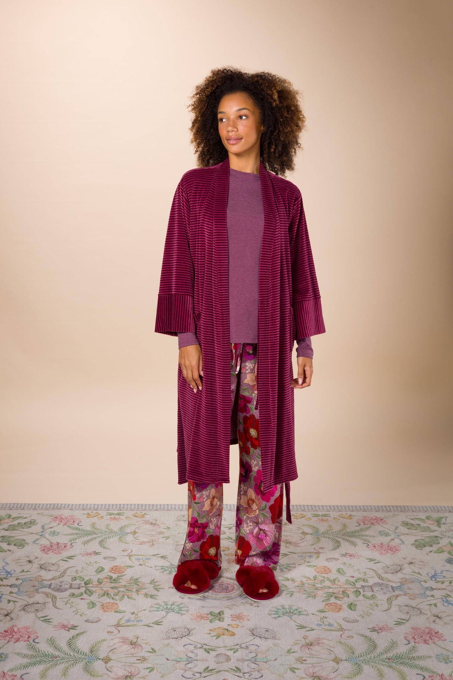 Naomi Kimono Velvet Little Sumo Stripe