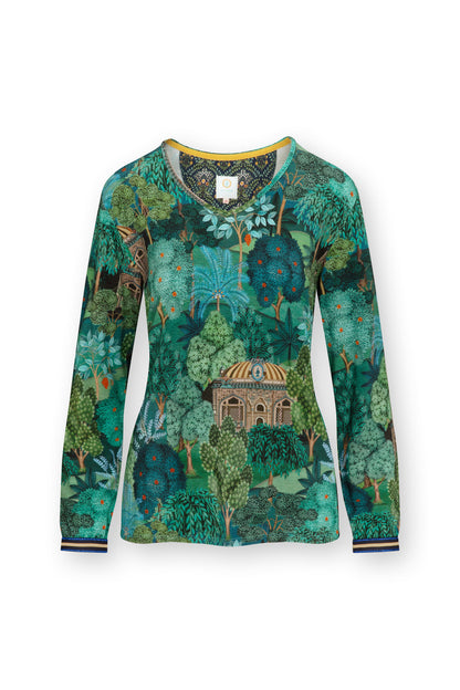 Trice Long Sleeve Top Jardin de Noche