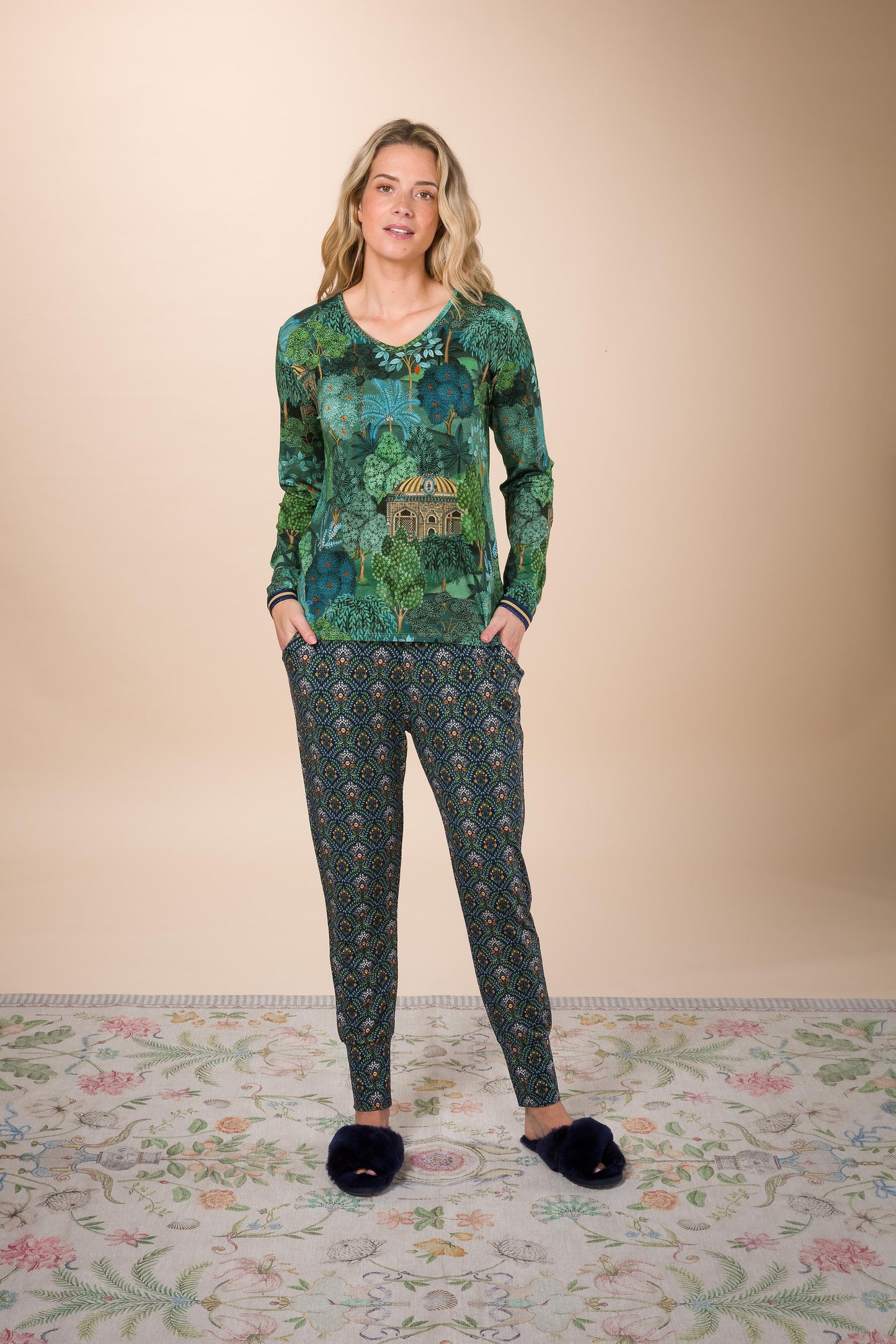 Trice Long Sleeve Top Jardin de Noche