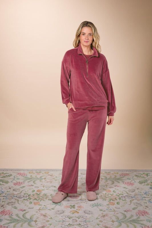 Britta Long Trousers Velvet Solid