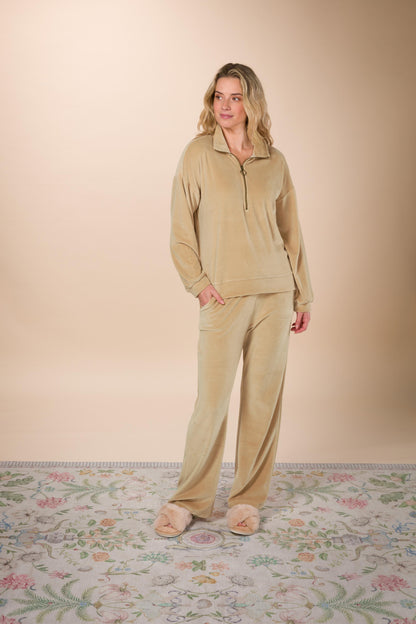 Britta Long Trousers Velvet Solid