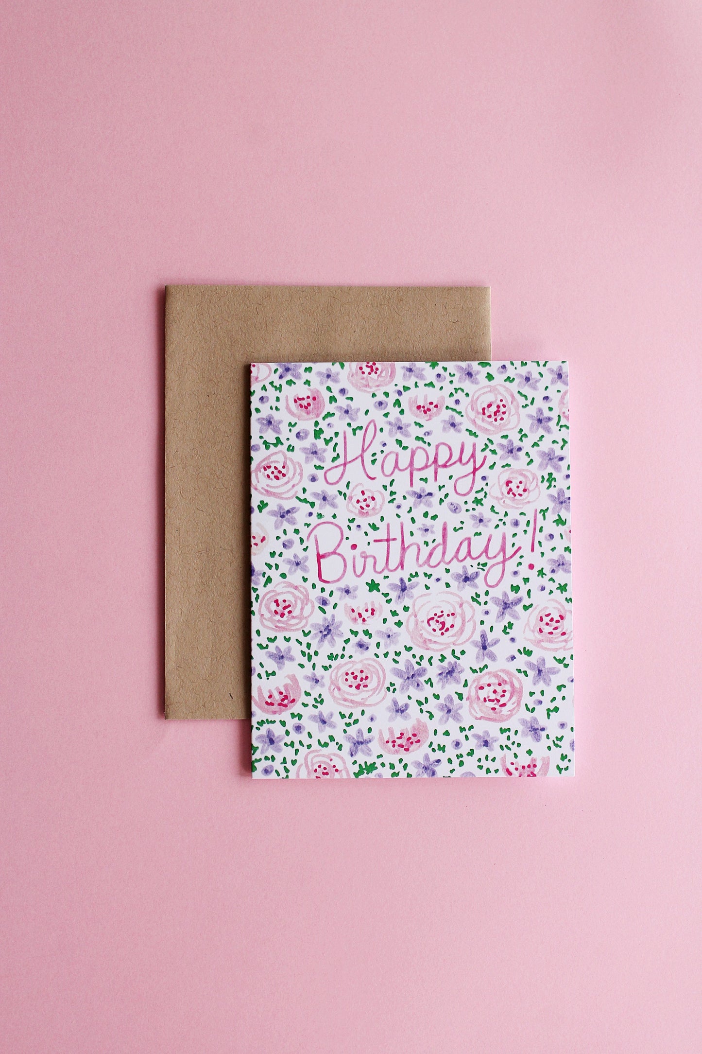Peony Doodles Birthday Card