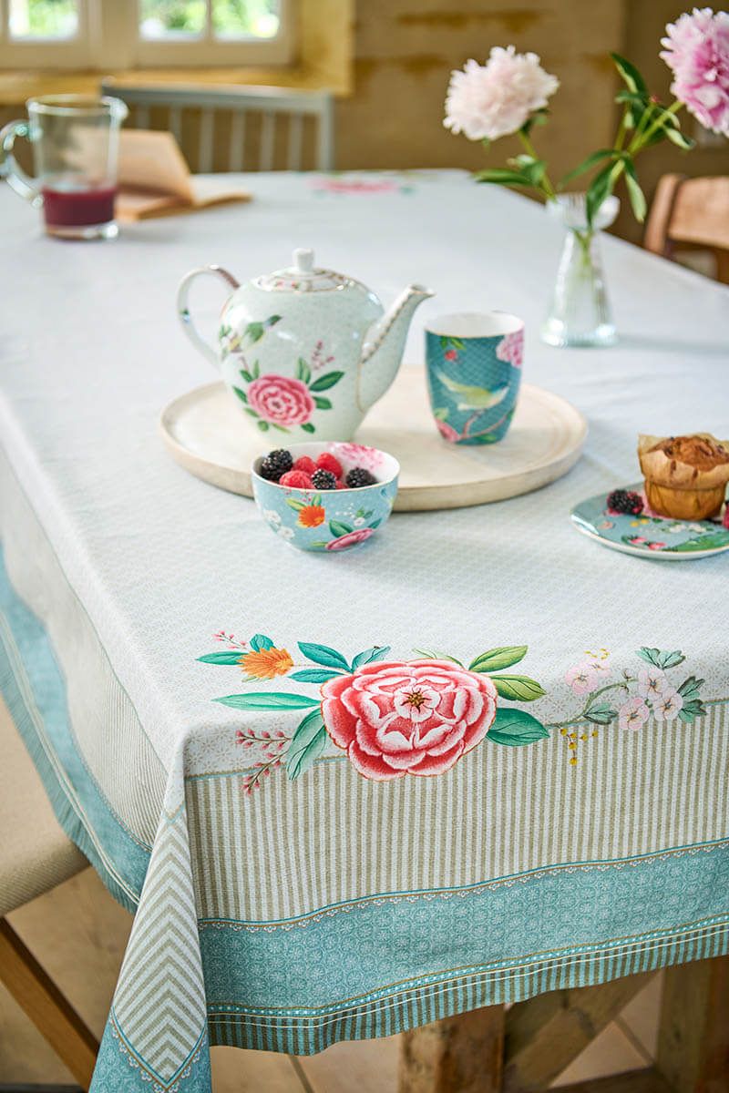 Tablecloth Blushing Birds Khaki 140x180cm