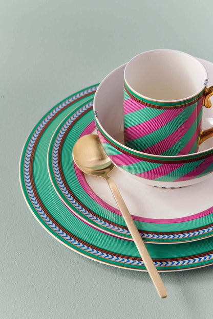 Mug Large with Ear Pip Chique Stripes Pink-Green 350ml