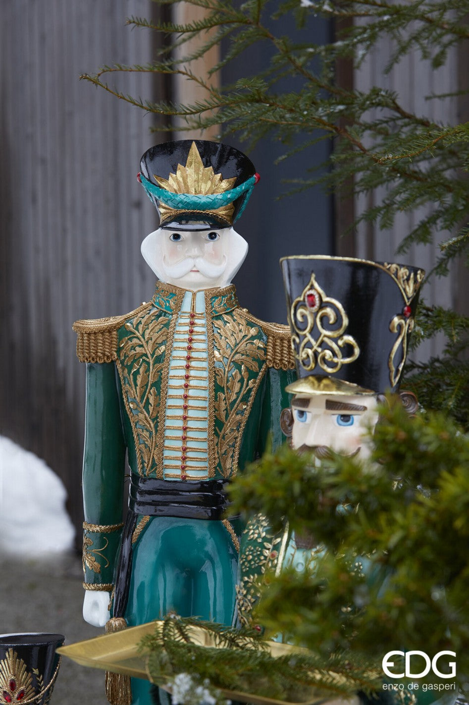 4' Nutcracker Soldier Green & Gold