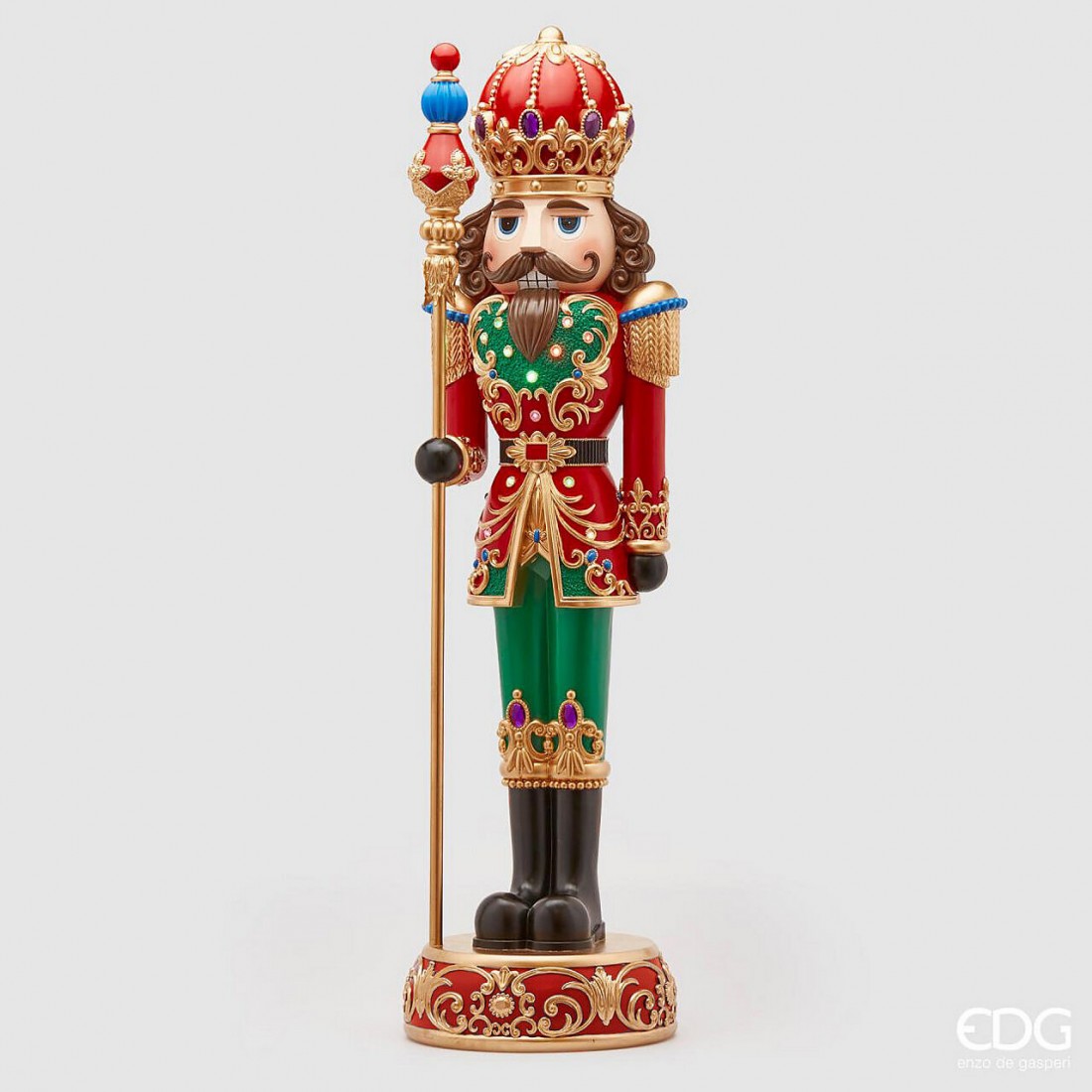 4' Regal Nutcracker Soldier With Sceptre & LED