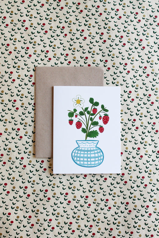 Strawberry Planter Greeting Card